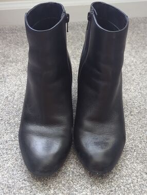 Aldo Black Leather Ankle Booties with Side Zip
